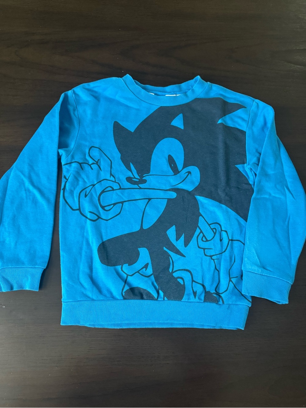 H&M Sonic the Hedgehog Kids Blue Graphic Sweatshirt Size 6X/7 Sega Nostalgia